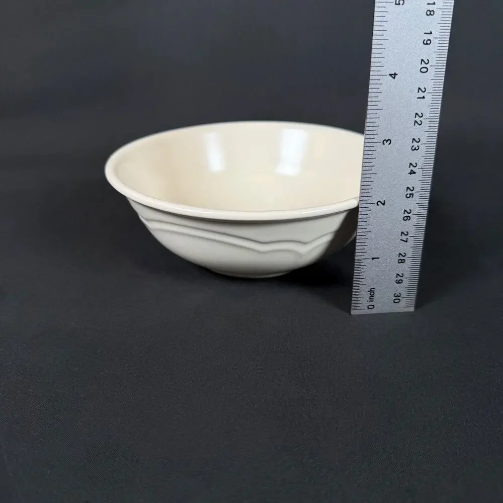 Lot of 4 Pfaltzgraff White Scalloped Plates & Bowl Made in USA